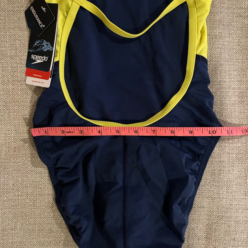 Speedo Endurance+ One Piece Swimsuit Women’s US Size 28 (XXS) Blue Gold - Picture 8 of 11